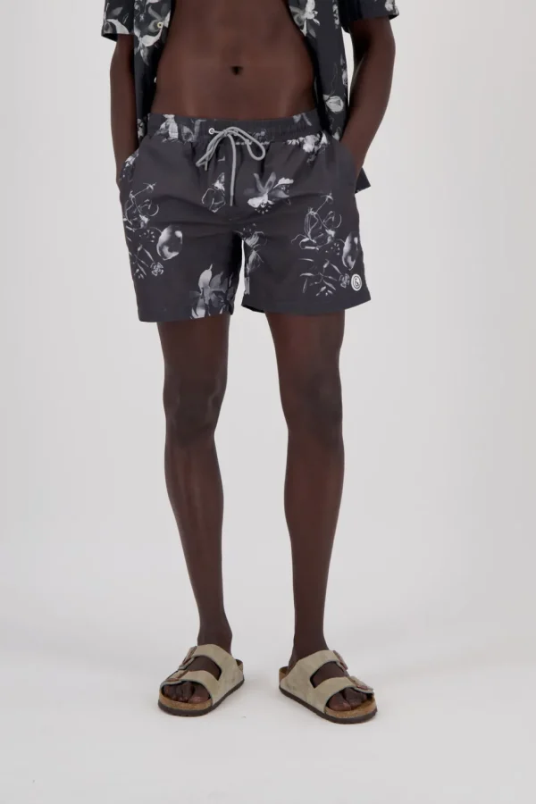 Badehose Printed - Smoke Black