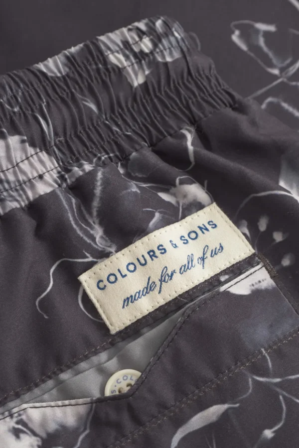 Badehose Printed - Smoke Black