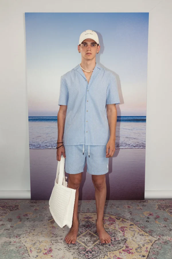Badehose Seersucker - Denim Stripes