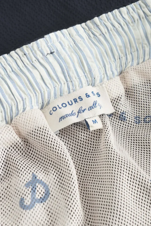 Badehose Seersucker - Navy