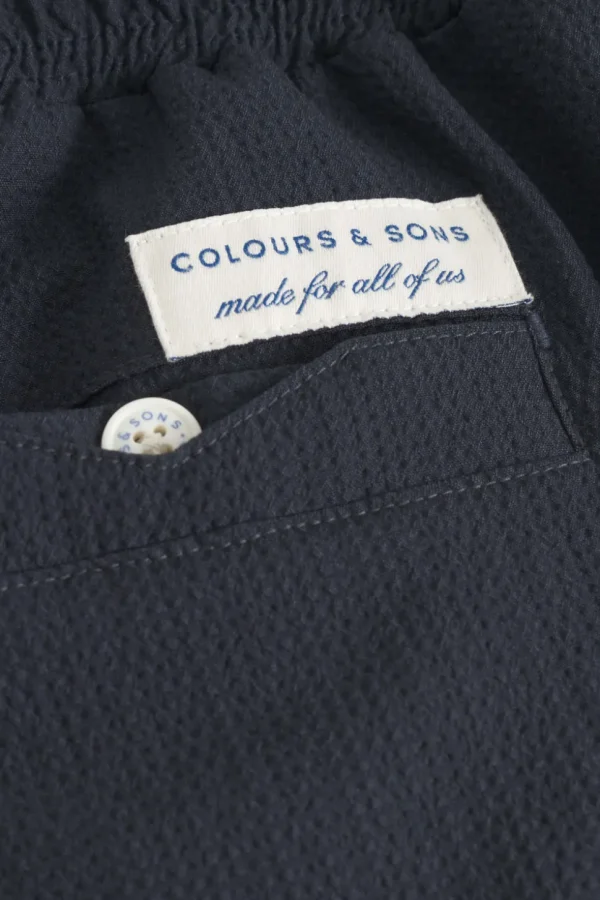 Badehose Seersucker - Navy