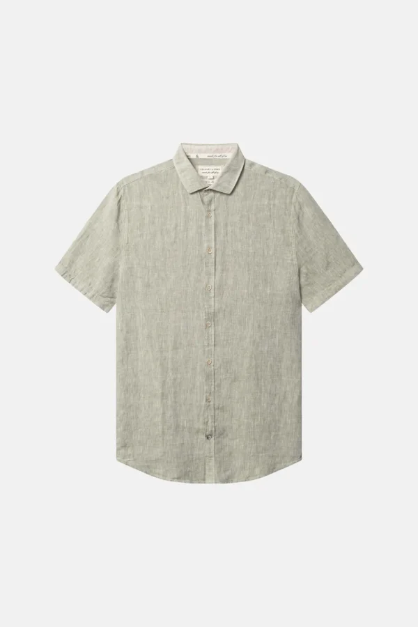 Basic Leinen Hemd - Olive