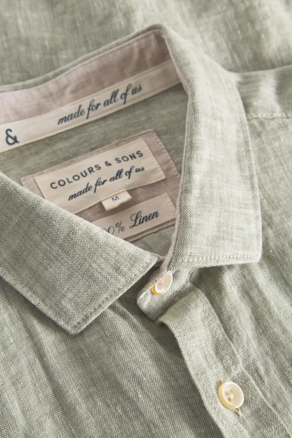Basic Leinen Hemd - Olive
