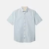 Basic Leinen Hemd Kurzarm - Vintage Blue
