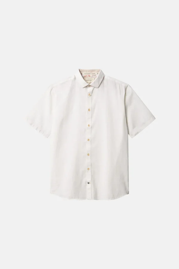 Basic Leinen Hemd Kurzarm - White