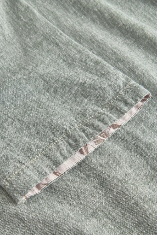 Basic Leinen Hemd Kurzarm - Sage