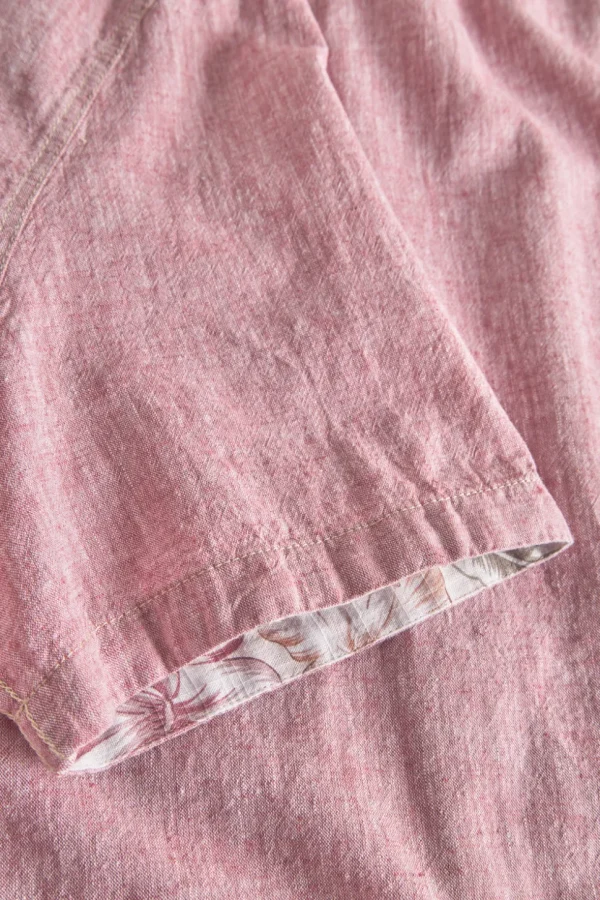 Basic Leinen Hemd Kurzarm - Mauve