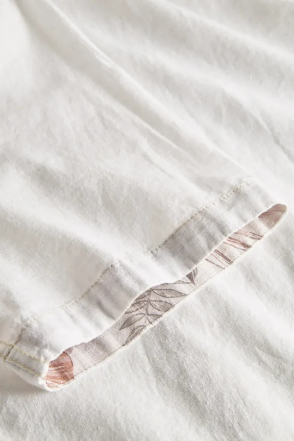 Basic Leinen Hemd Kurzarm - White