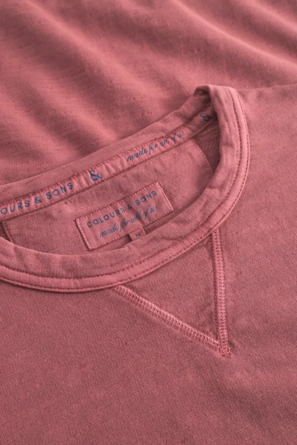 Basic Sweatshirt-washed - Rosewood