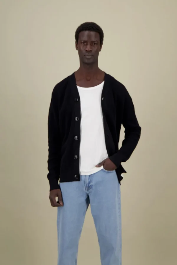 Cardigan Leinen Blend - Black