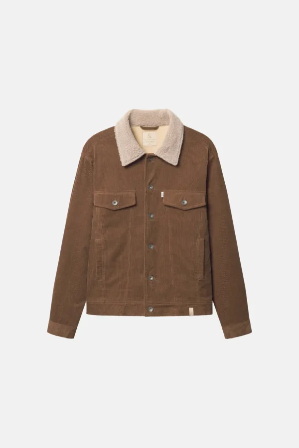Cord Trucker Jacke-Fellkragen - Soil