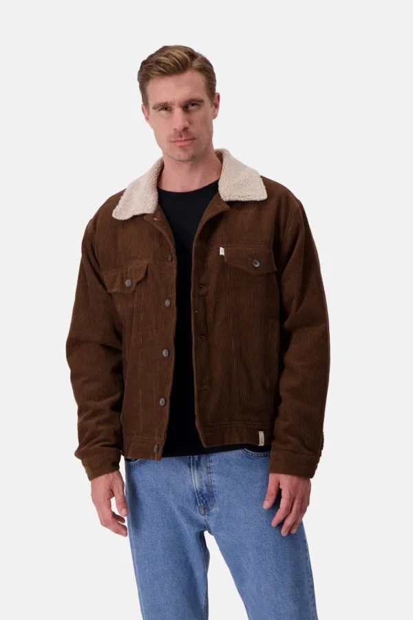 Cord Trucker Jacke-Fellkragen - Soil