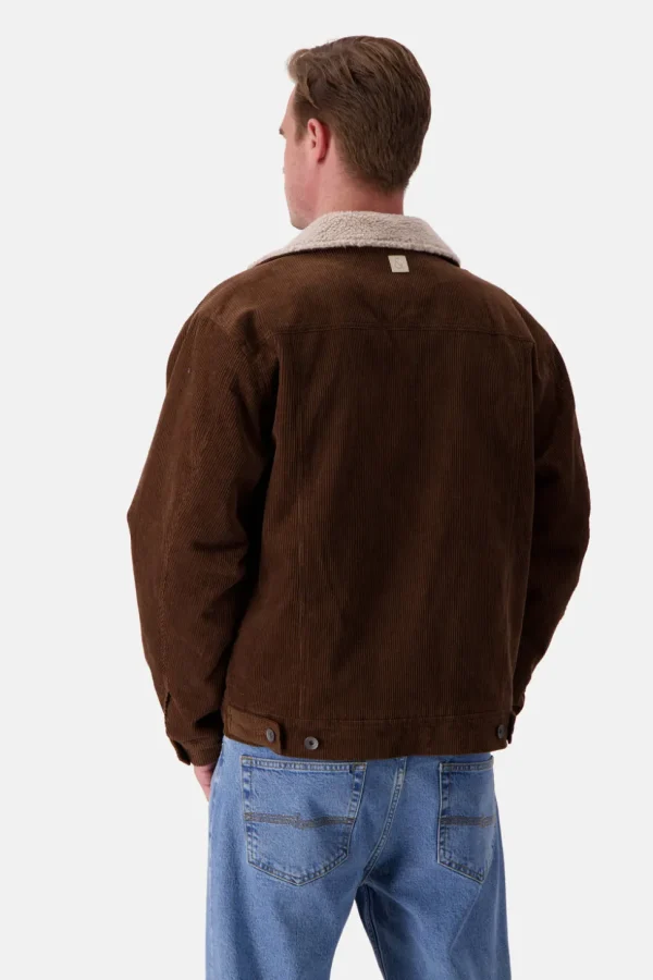 Cord Trucker Jacke-Fellkragen - Soil