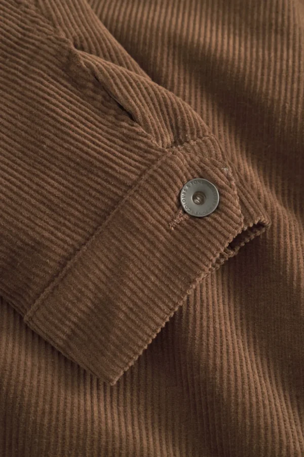 Cord Trucker Jacke-Fellkragen - Soil