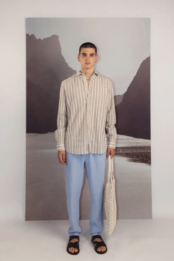Hemd gestreift Leinenmischung - Tent Stripes
