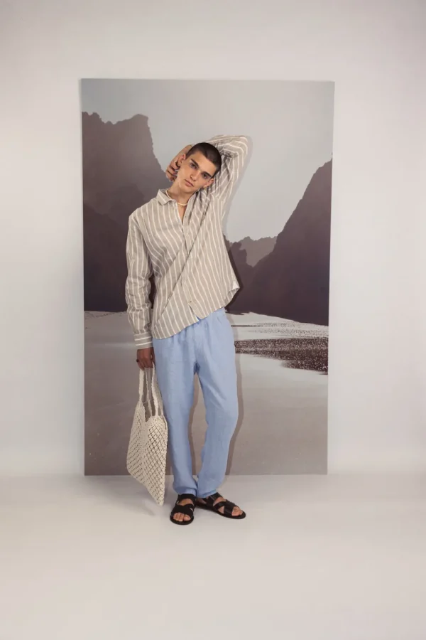 Hemd gestreift Leinenmischung - Tent Stripes