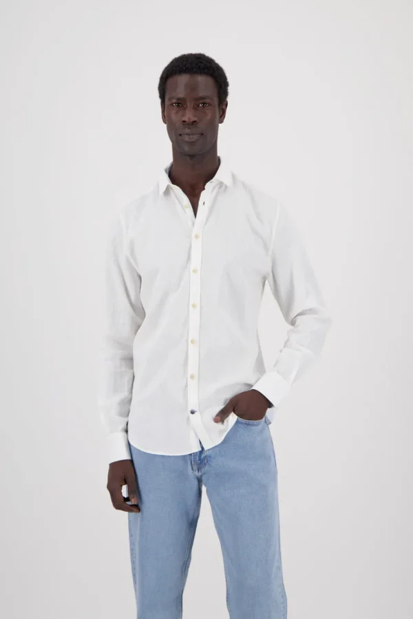 Hemd Leinen Blend - White