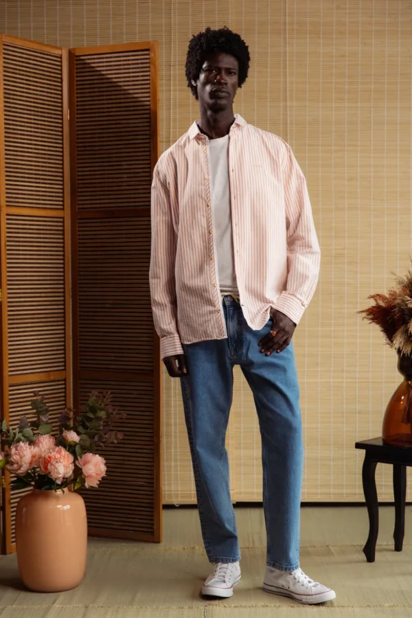 Hemd Oxford Stripes - Salmon Stripes