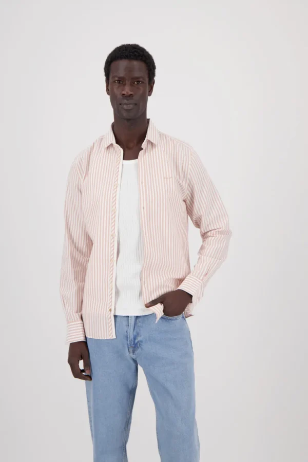Hemd Oxford Stripes - Salmon Stripes