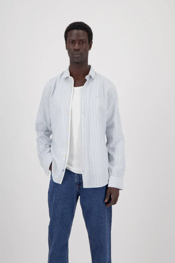 Hemd Oxford Stripes - Sky Stripes