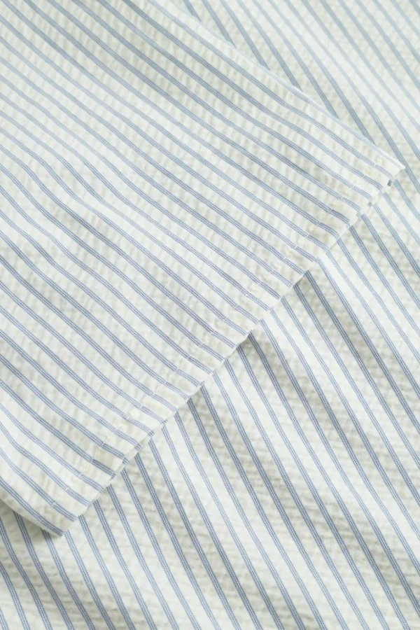 Hemd Seersucker Striped - Blue Stripes