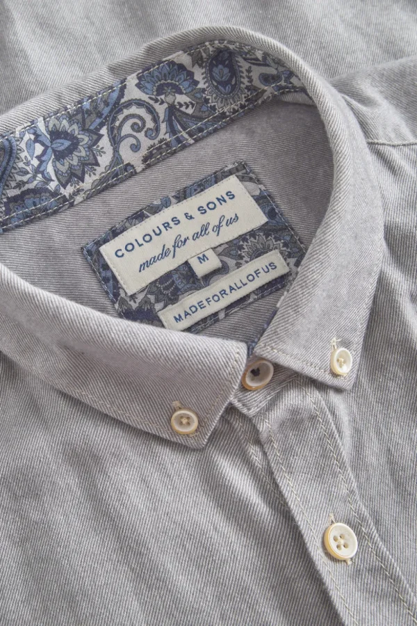 Hemd Twill Basic - Silver
