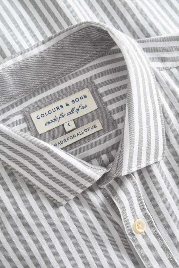 Hemd Twill Basic - Silver Stripes