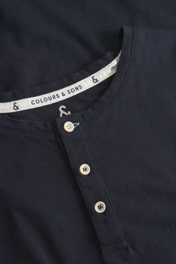 Henley Shirt Slub - Anthracite