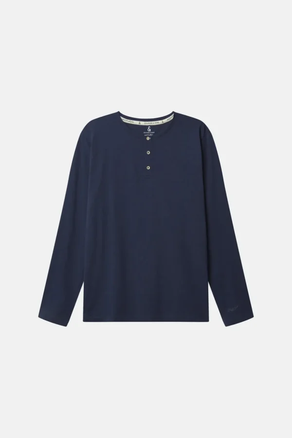 Henley Shirt Slub - Navy