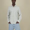 Linen Shirt striped - Wasabi Stripes