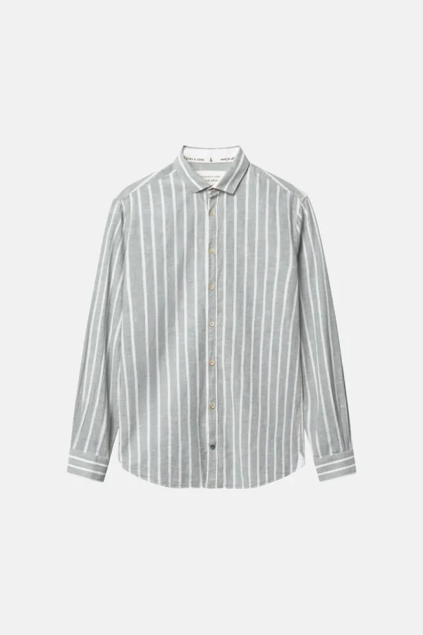 Linen Shirt striped - Wasabi Stripes