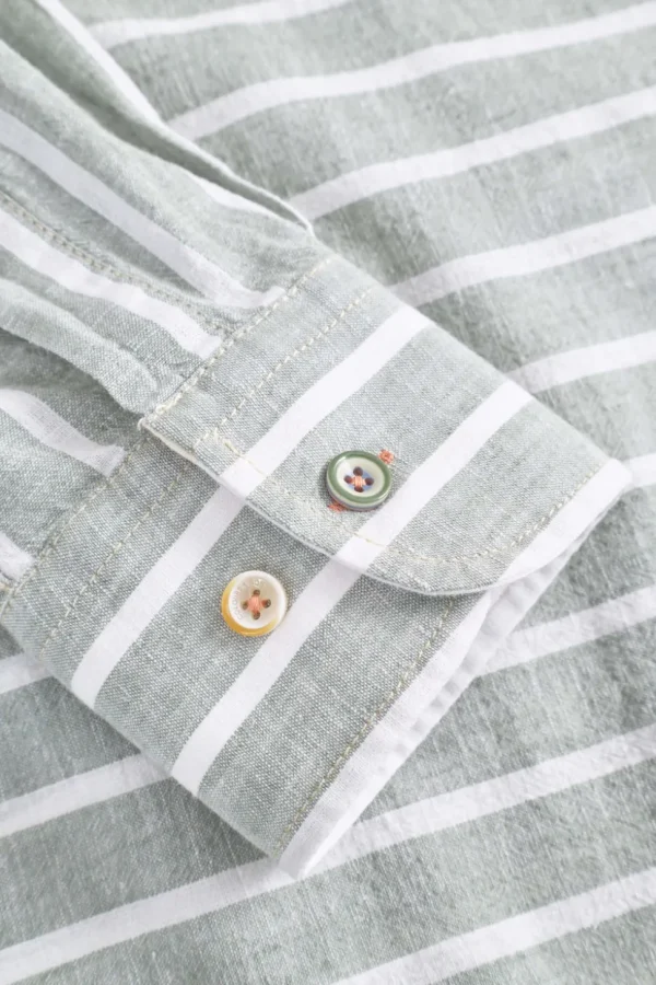 Linen Shirt striped - Wasabi Stripes