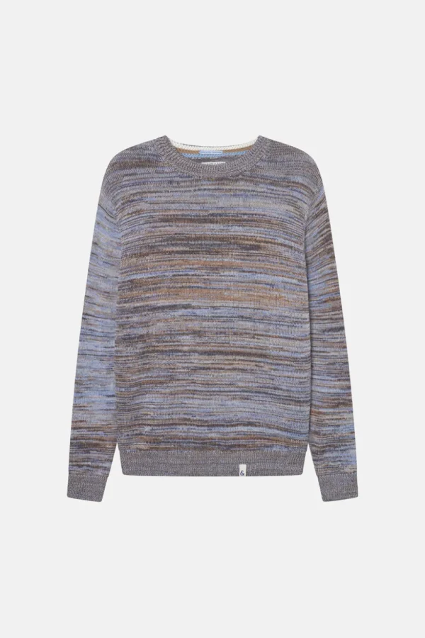 Mouline Pullover - Navy Mouliné