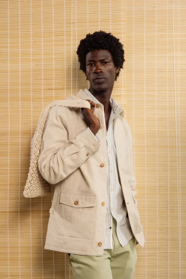 Overshirt Shirt Linen Blend - Offwhite
