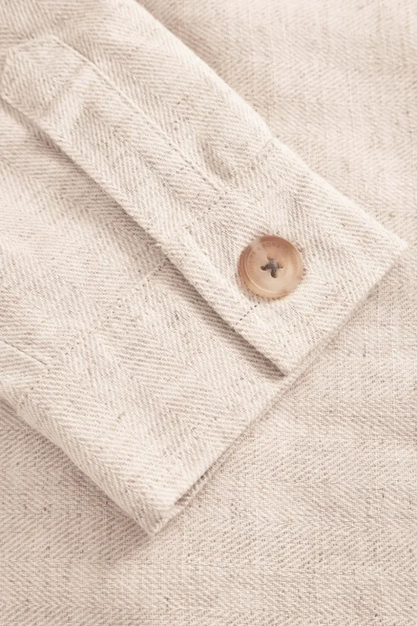 Overshirt Shirt Linen Blend - Offwhite
