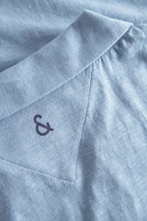 Polo Leinen Blend - Sky