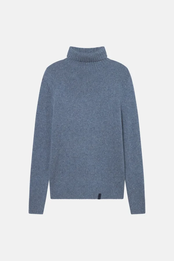 Rollkragen Pullover Donegal - Denim
