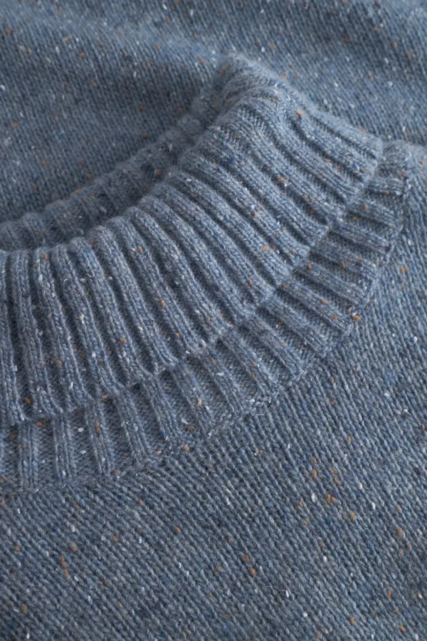 Rollkragen Pullover Donegal - Denim