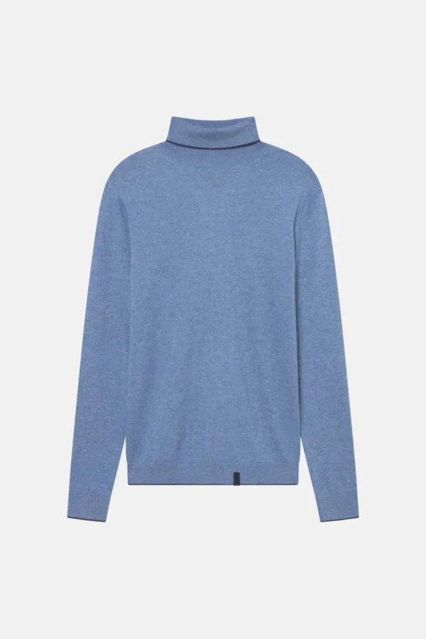 Rollkragen Pullover Merino Blend - Denim