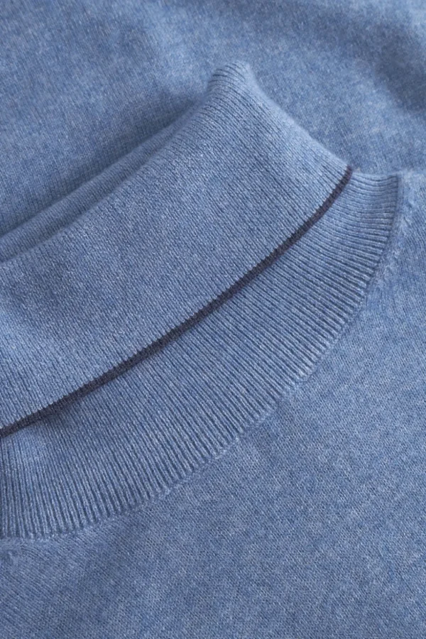 Rollkragen Pullover Merino Blend - Denim