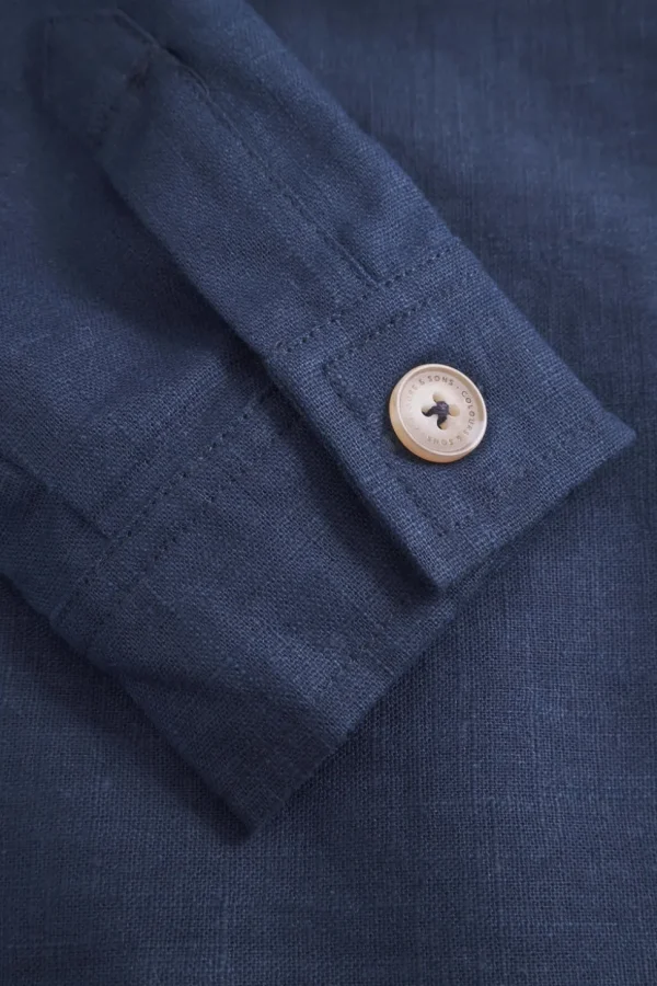 Safari Shirt Linen Blend - Navy