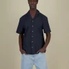 Shirt Seersucker Solid - Navy