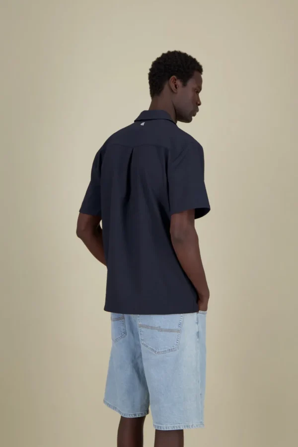 Shirt Seersucker Solid - Navy
