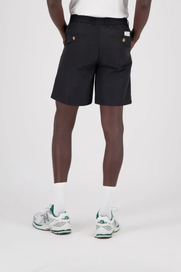 Shorts with Pleats - Black