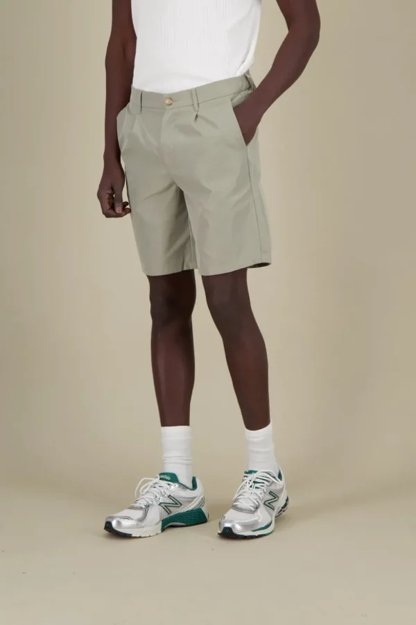 Shorts with Pleats - Matcha