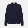 Strickpullover Mock-Zip - Navy