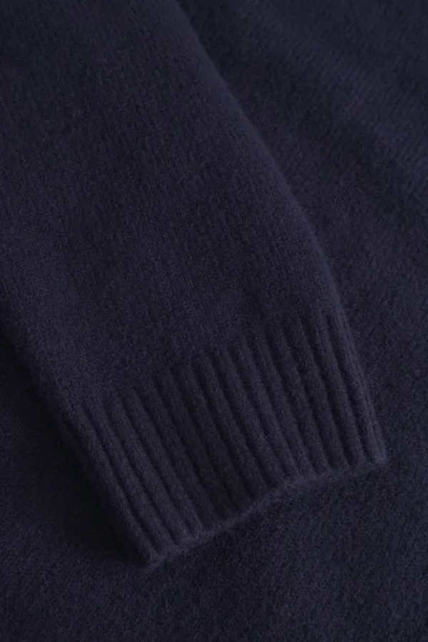 Strickpullover Mock-Zip - Navy