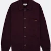 Worker Jacket Coloured Denim - Port Wine