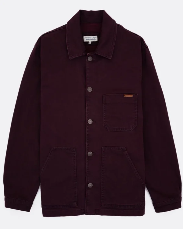 Worker Jacket Coloured Denim - Port Wine