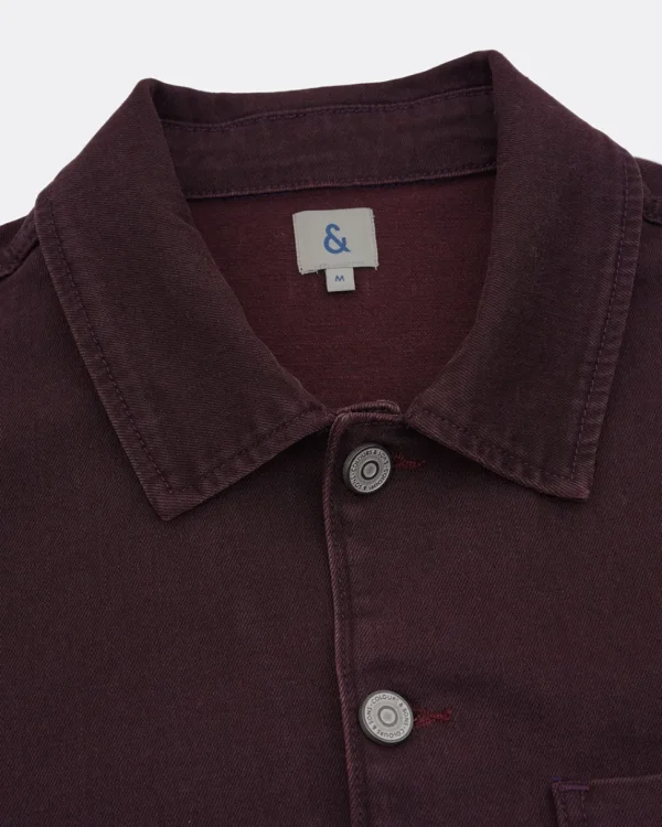 Worker Jacket Coloured Denim - Port Wine
